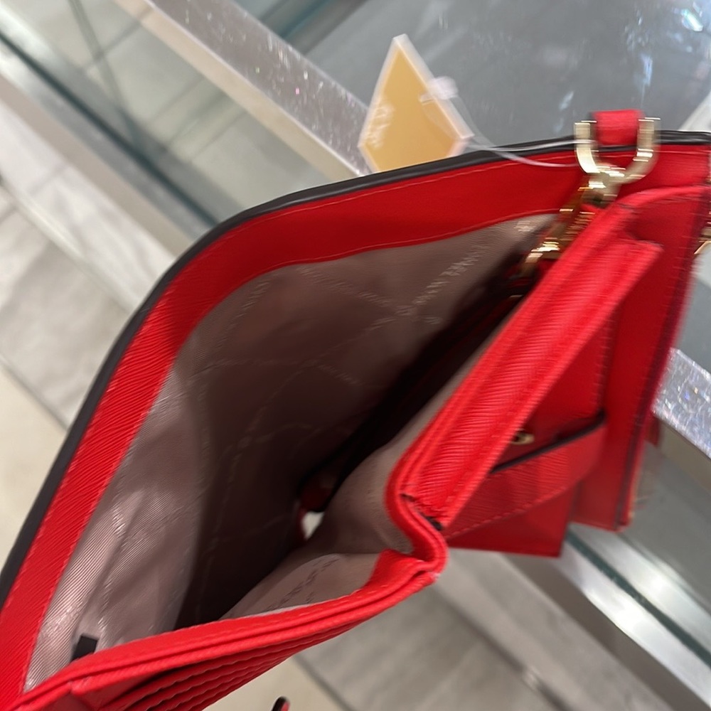 Michael Kors Jet Set Travel Large Double Zip Leather Wristlet phone holder NWT - Picture 6 of 16